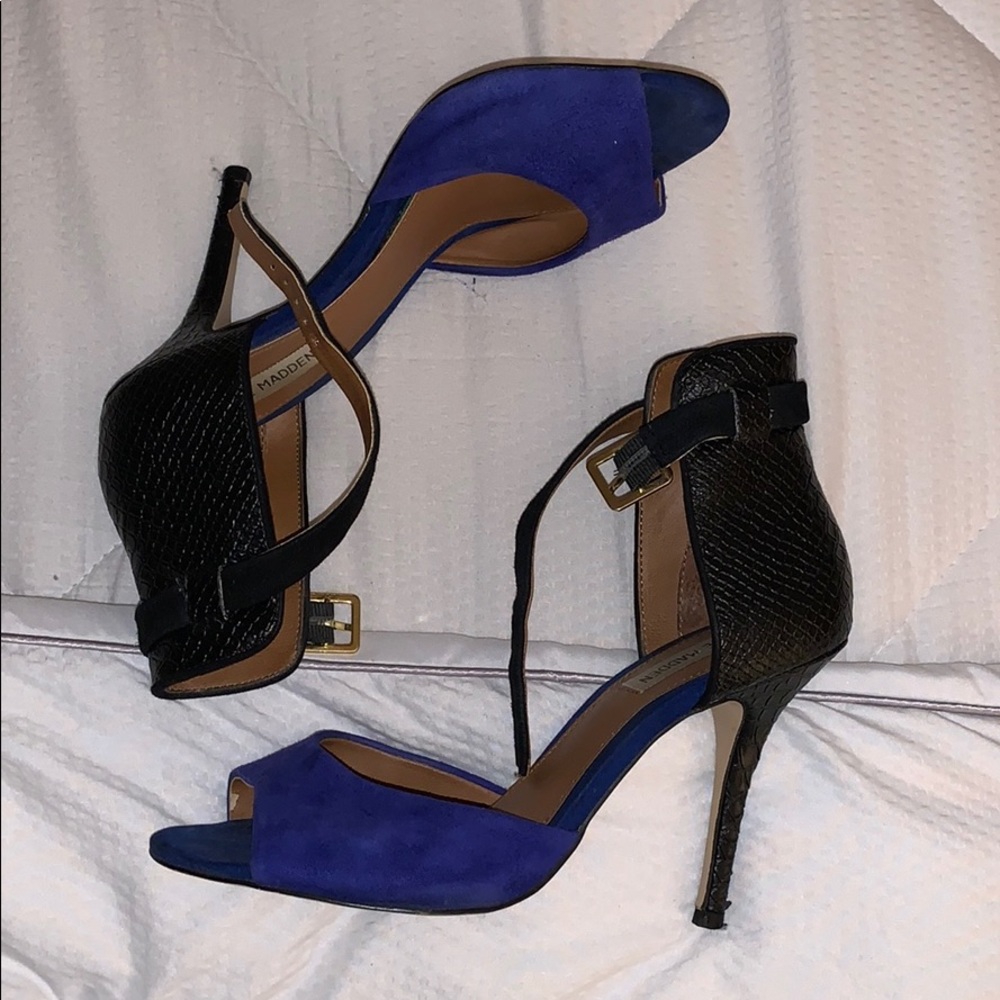 Black and blue heels